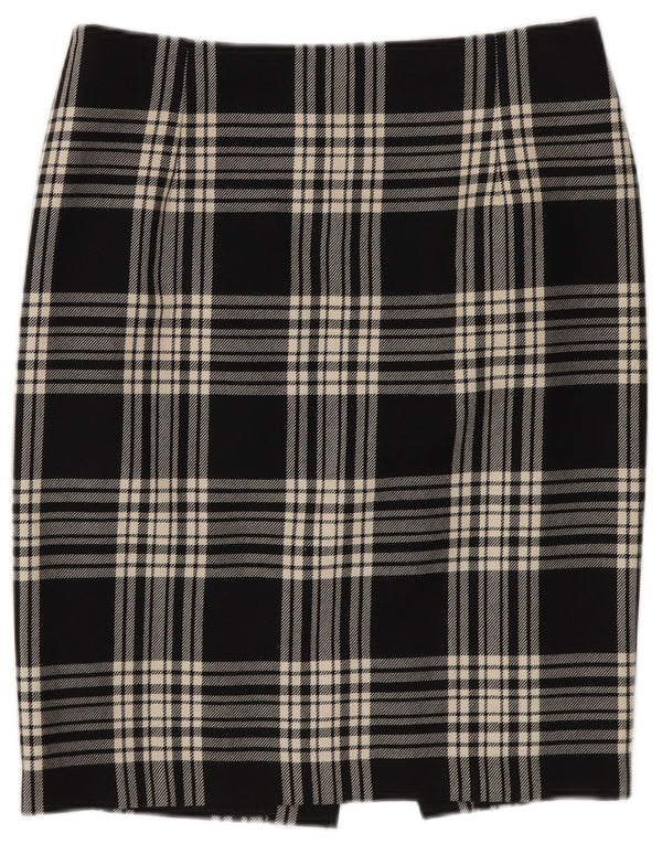 Saia lápis feminina vintage W26 pequena xadrez preta