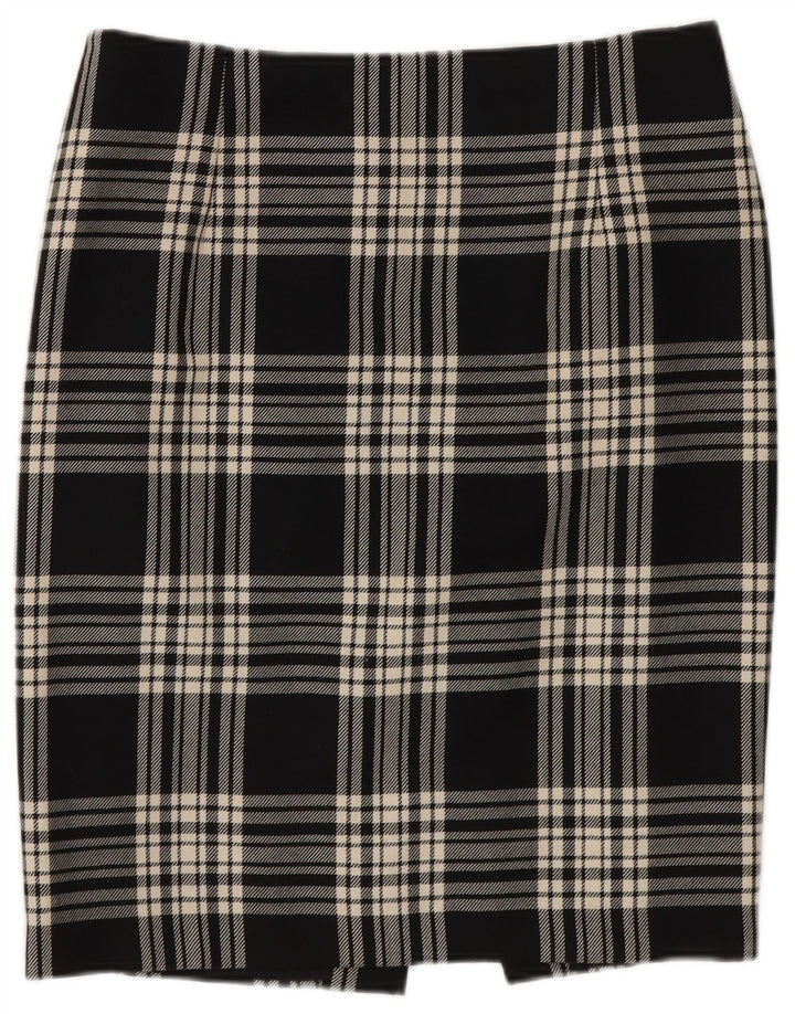 Saia lápis feminina vintage W26 pequena xadrez preta
