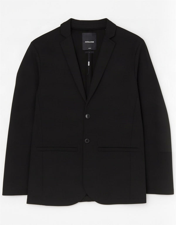 Jaqueta blazer masculina de 2 botões Jack & Jones Reino Unido 36 poliéster preto pequeno