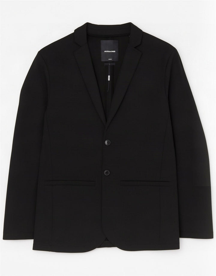 Jaqueta blazer masculina de 2 botões Jack & Jones Reino Unido 36 poliéster preto pequeno