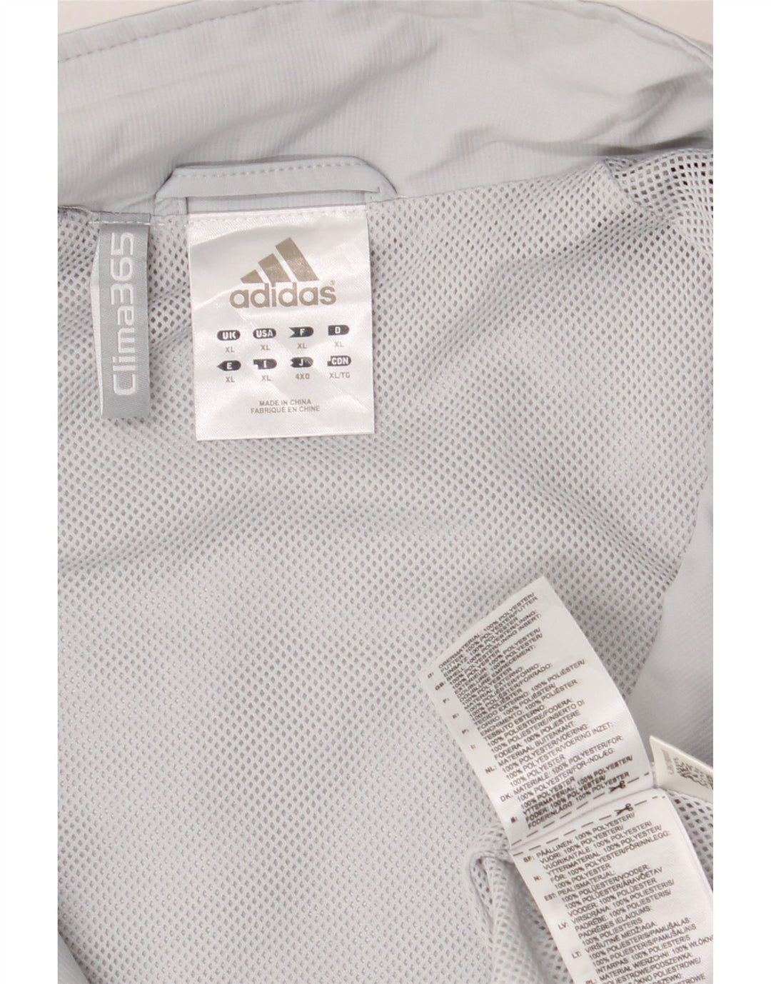 ADIDAS Mens Clima 365 Rain Jacket UK 42 XL Cinza Colourblock Poliéster