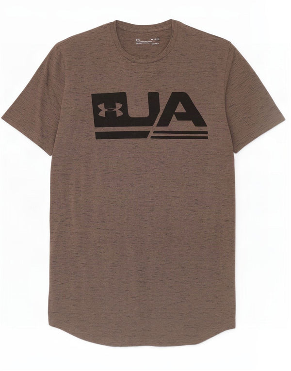 Camiseta masculina Under Armour Heat Gear Graphic Top marrom médio manchado