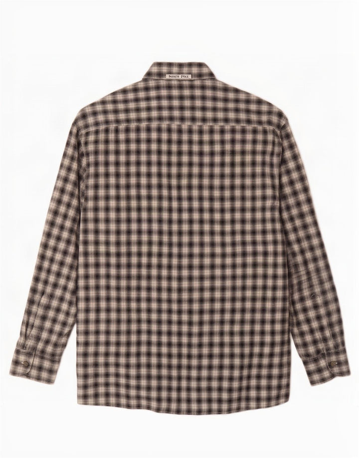 Camisa masculina de flanela North Pole XL preta xadrez