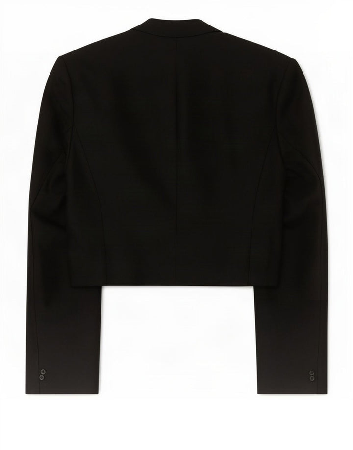 Jaqueta Bolero aberta feminina Fenn Wright Manson Reino Unido 10 algodão preto pequeno