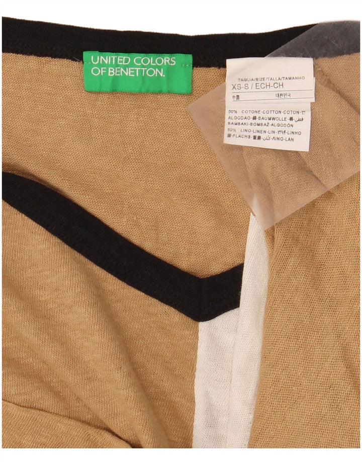 Camiseta feminina oversized BENETTON UK 6 XS Bege Colourblock