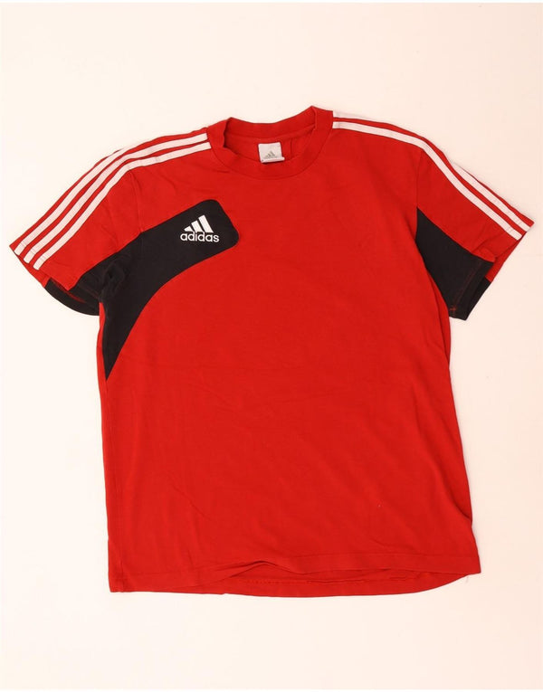 Camiseta masculina Adidas UK 42/44 grande vermelho colorblock algodão
