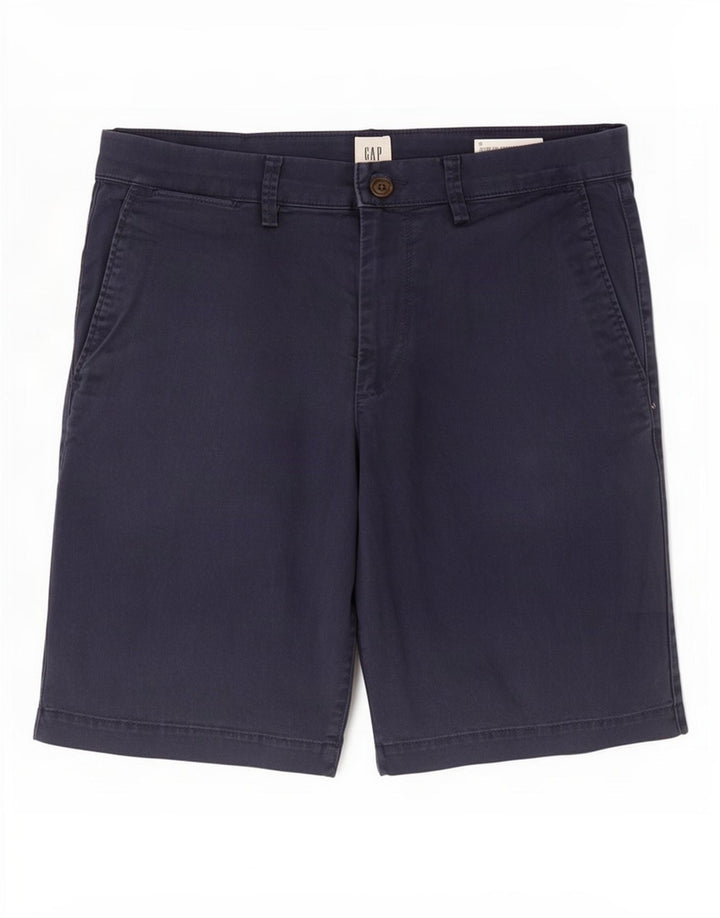 Shorts masculinos Gap Khakis Chino médio W30 algodão azul marinho