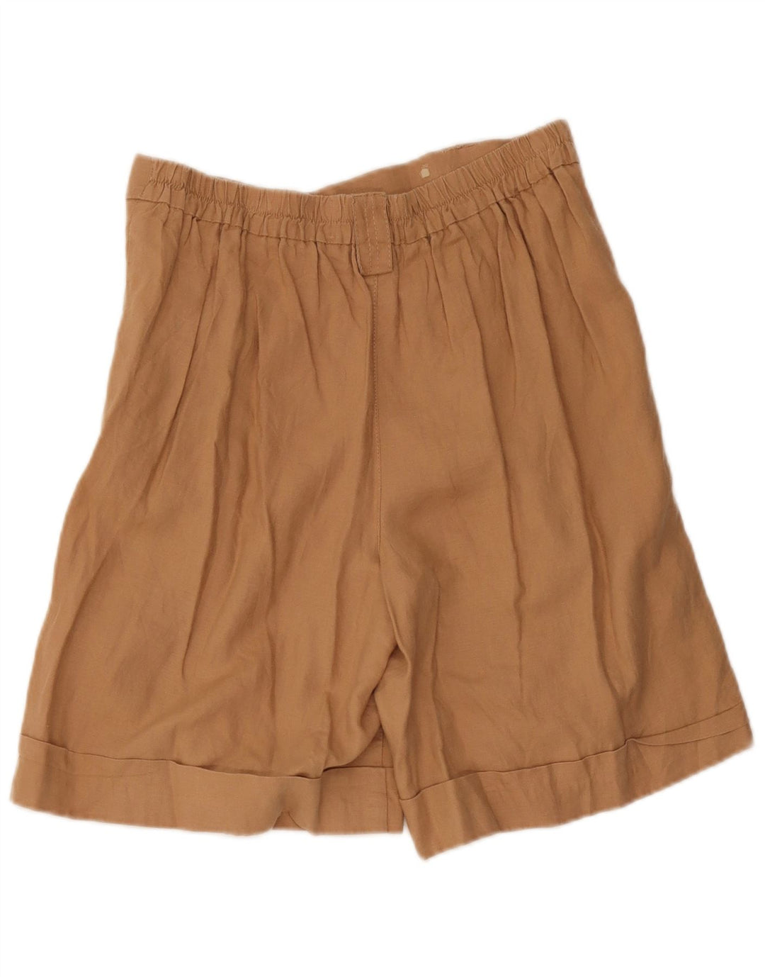 Shorts feminino Benetton Pegged casual médio W32 linho bege