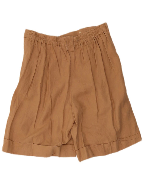 Shorts feminino Benetton Pegged casual médio W32 linho bege