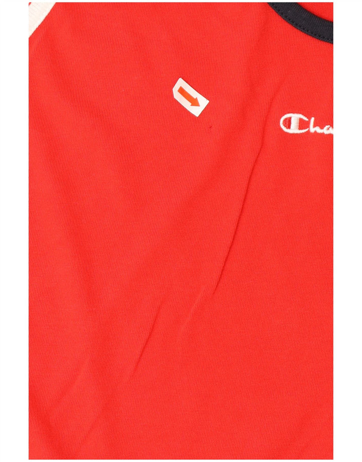 CHAMPION Mens Graphic Vest Top XL Vermelho Colorblock Algodão