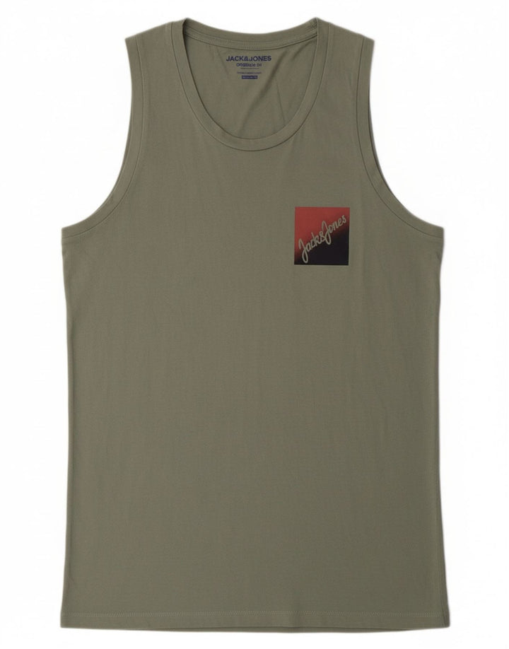 Colete masculino JACK & JONES com ajuste regular gráfico pequeno verde