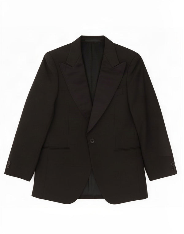 Junge Mode Mens 1 botão Blazer Jacket IT 50 grande poliéster preto