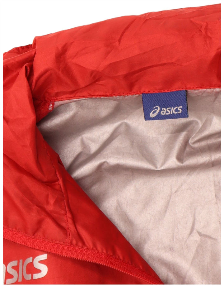 Jaqueta de chuva masculina ASICS UK 36 poliéster vermelho pequeno