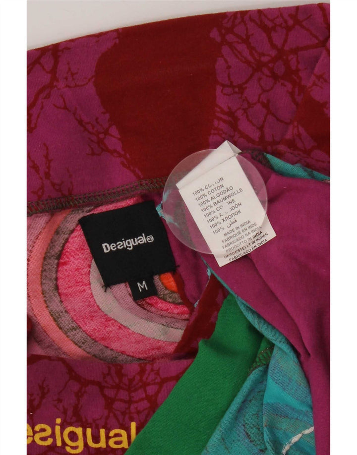 Desigual saia feminina linha A média W30 algodão geométrico multicolorido