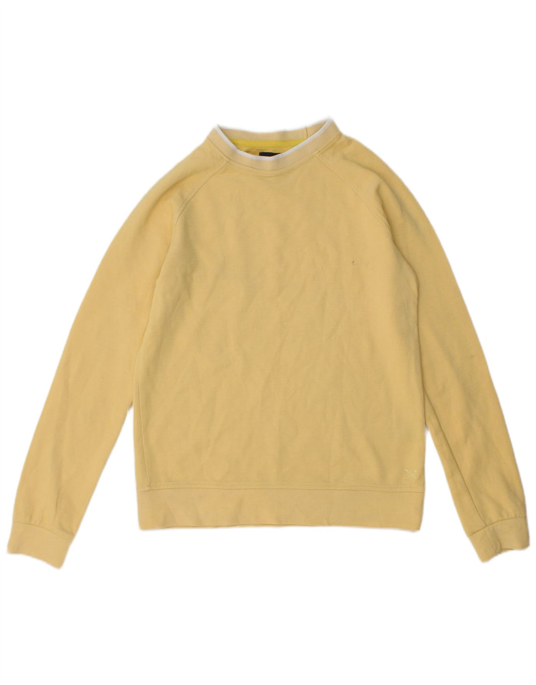 Crew Clothing moletom feminino Jumper UK 12 algodão amarelo médio