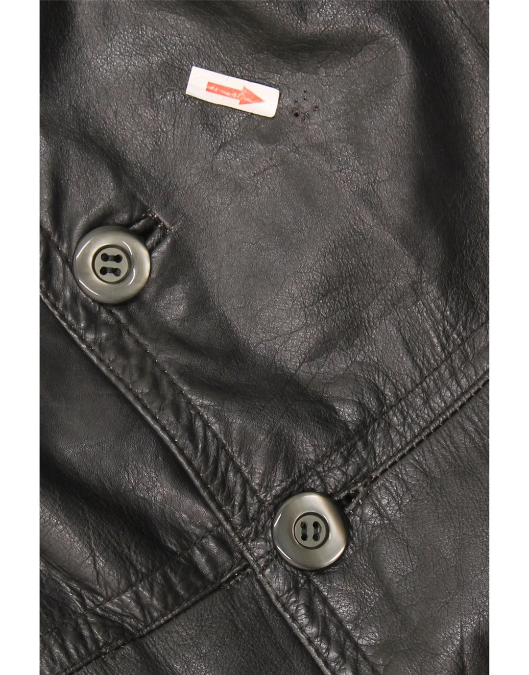 Casaco de couro masculino vintage UK 40 grande couro preto