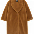 Sobretudo feminino Zara Teddy Bear Oversized Reino Unido 14 poliéster marrom médio