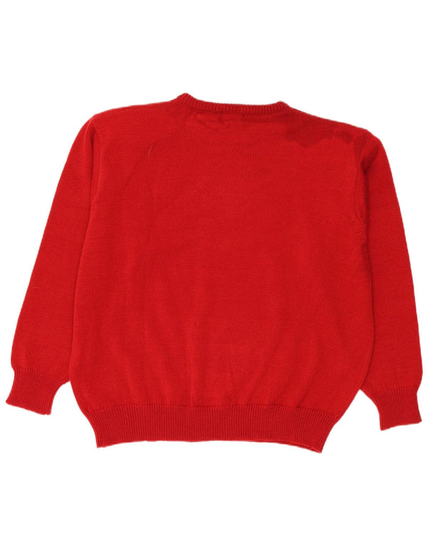 Suéter feminino Julietta com gola redonda Reino Unido 24 4XL vermelho floral poliacrílico