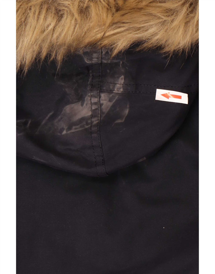 Jaqueta Parka masculina Superdry com capuz UK 44 2XL poliéster azul marinho