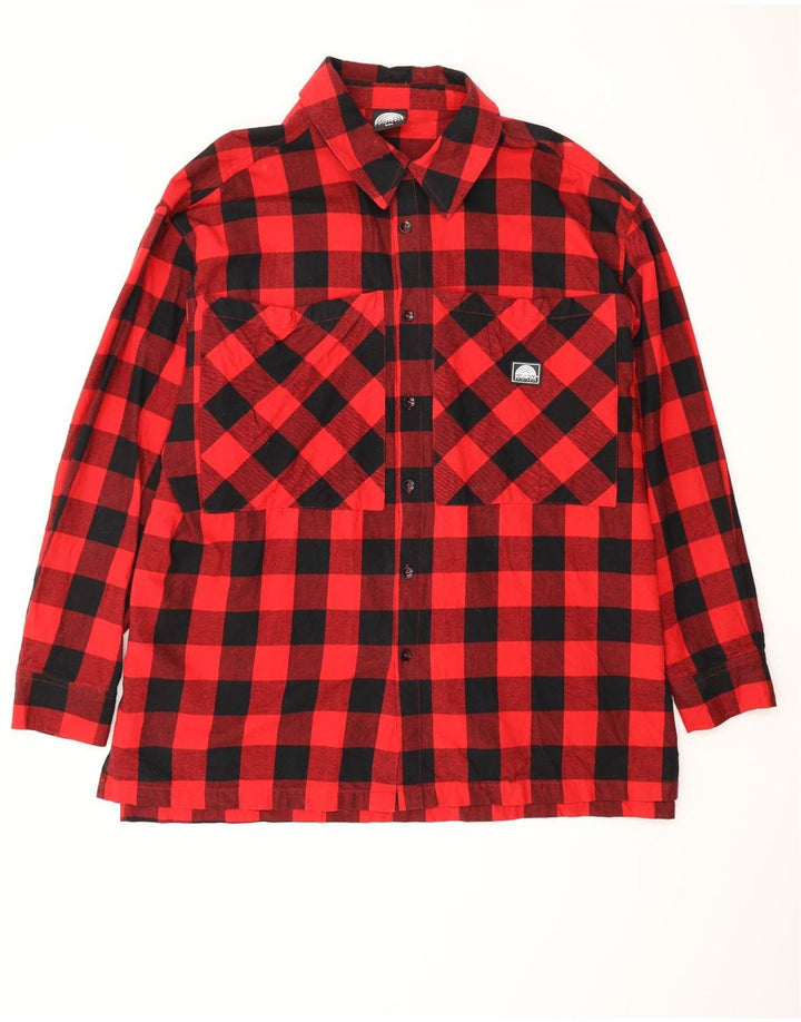Camisa masculina de flanela SOUTHPOLE 2XL algodão vermelho guingão