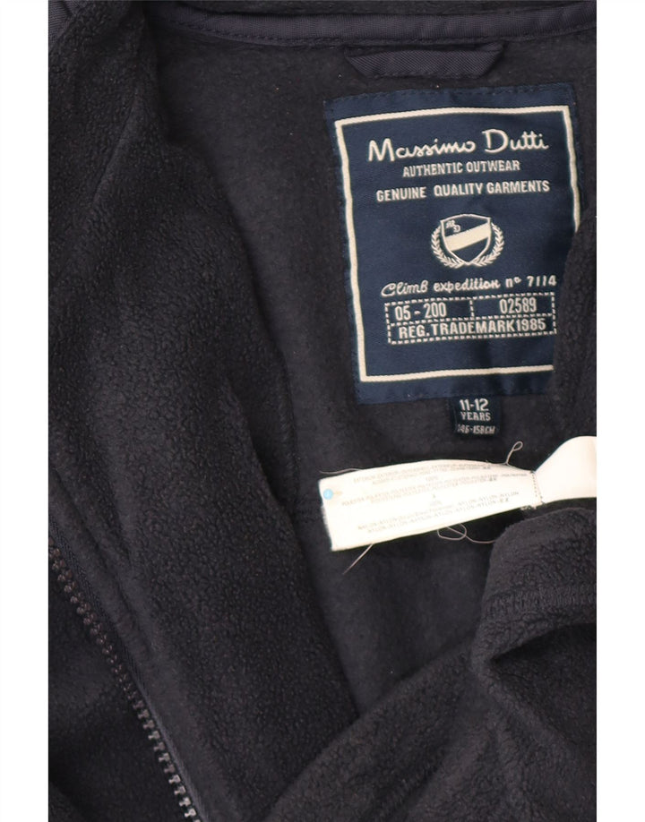 Jaqueta de lã gráfica para meninos MASSIMO DUTTI 11-12 anos azul marinho poliéster
