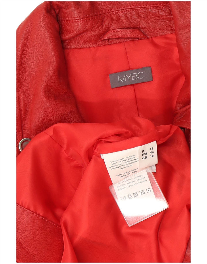 Jaqueta de motociclista feminina vintage Reino Unido 16 grande couro vermelho