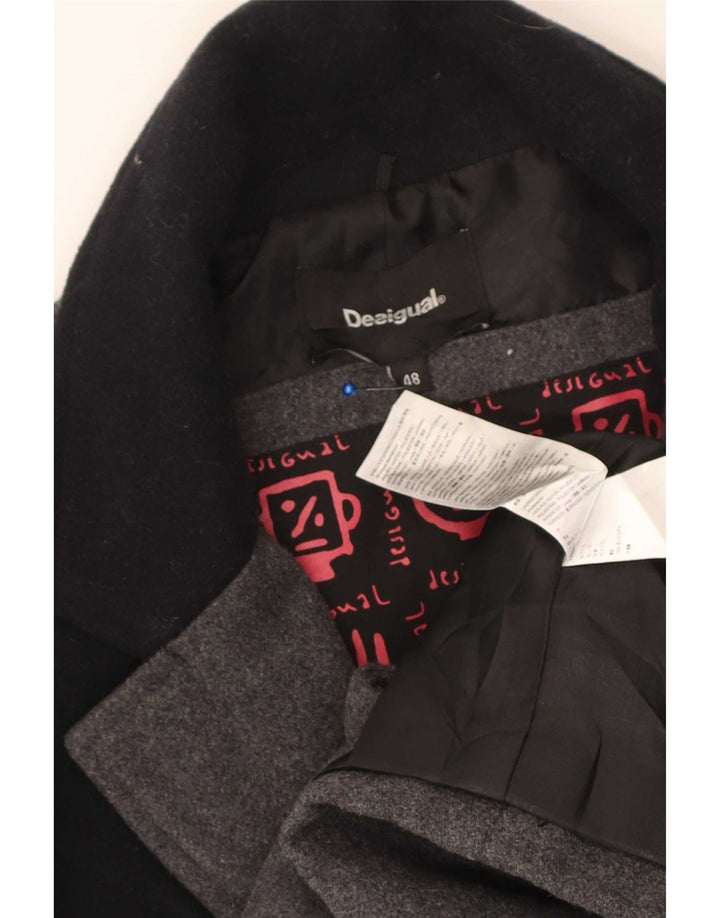 Sobretudo masculino Desigual IT 48 poliéster Colourblock cinza médio