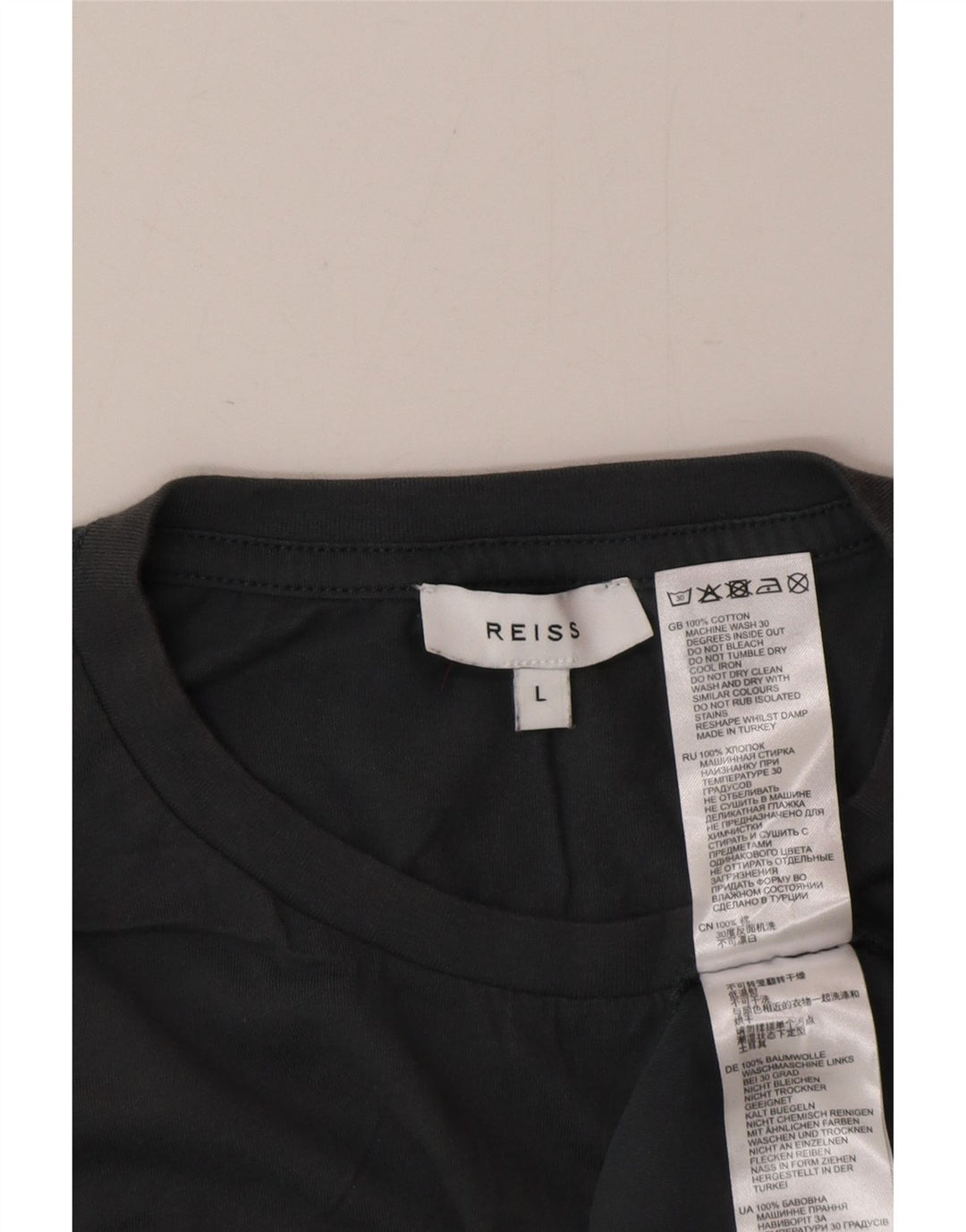 Camiseta masculina Reiss Top grande algodão azul