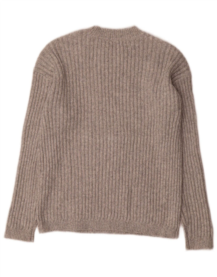 Suéter feminino Marks & Spencer com gola redonda Reino Unido 6 XS cinza poliéster