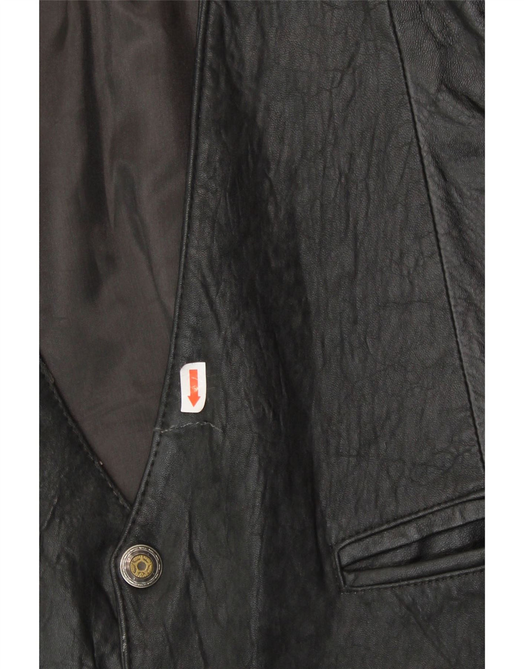 Colete de couro masculino VINTAGE grande preto