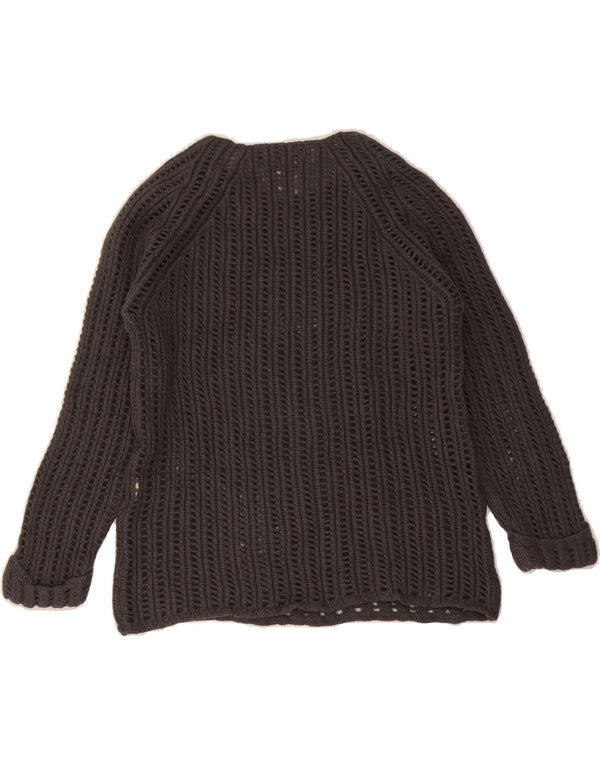 Suéter feminino MASSIMO DUTTI com gola canoa curto Reino Unido 12 cinza médio