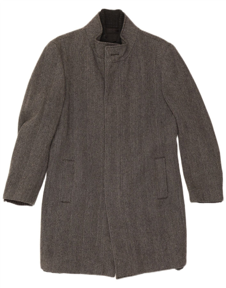 Sobretudo masculino Zara UK 40 grande espinha de peixe cinza