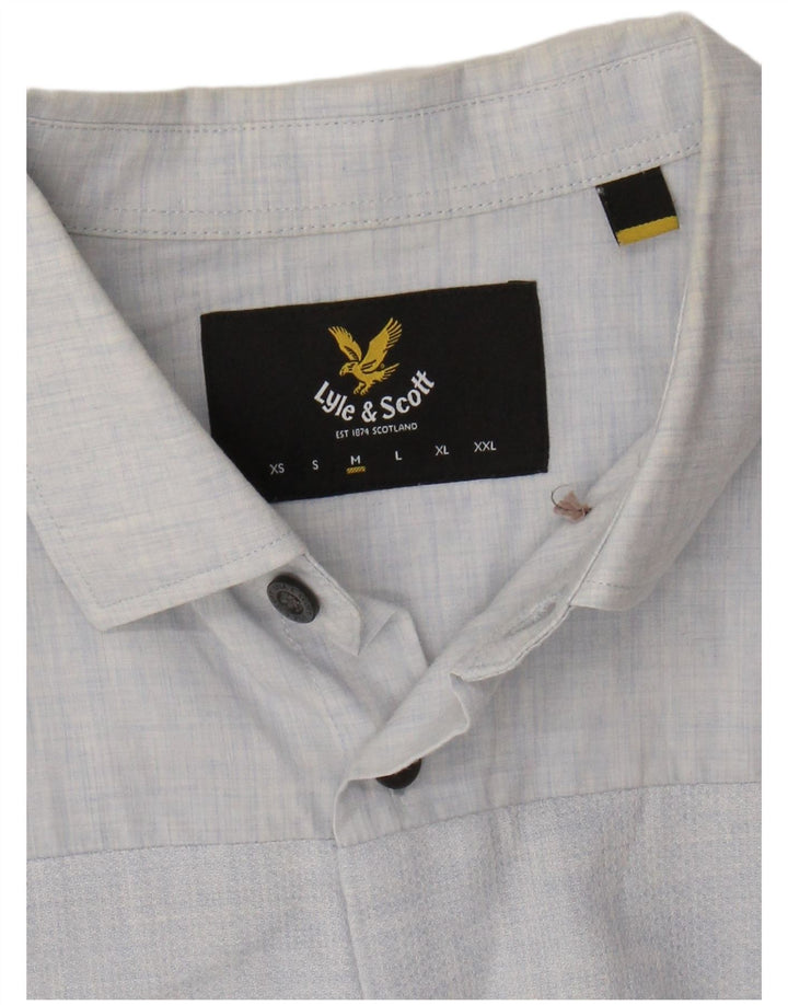 Camisa masculina LYLE & SCOTT listrada azul médio