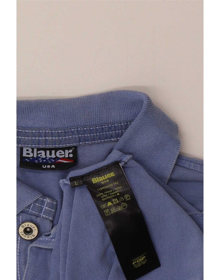 Camisa pólo masculina Blauer grande algodão azul