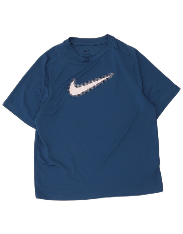 Camiseta Nike Boys Dri Fit Graphic Top 13-14 Anos XL Azul Marinho Poliéster