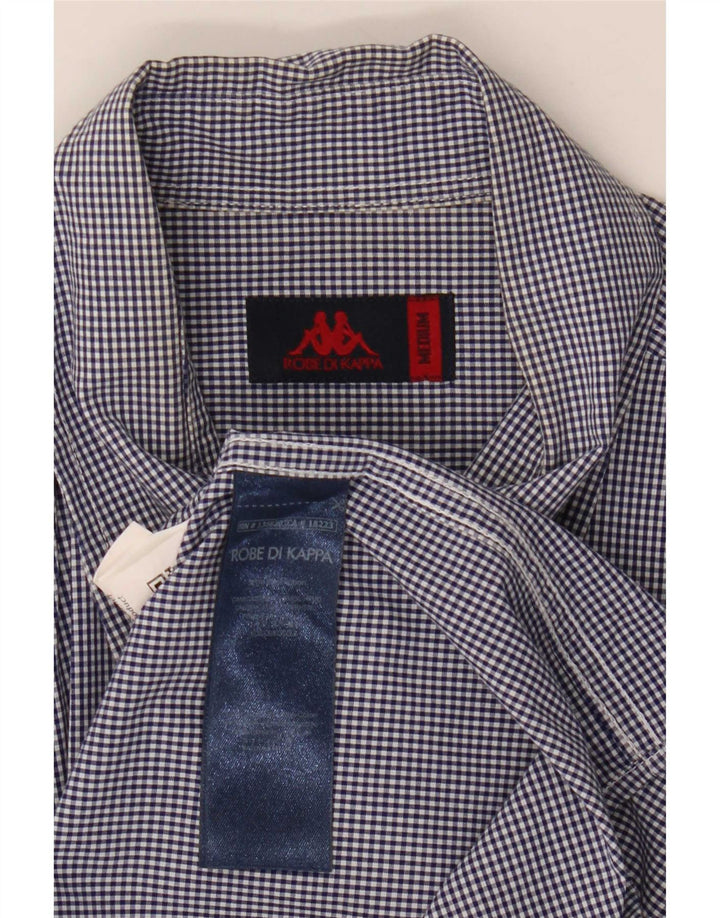 Camisa masculina Kappa de algodão guingão azul marinho médio