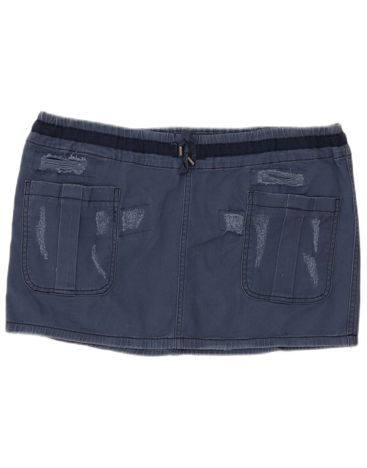 Mini saia feminina Benetton IT 44 médio W34 algodão azul marinho