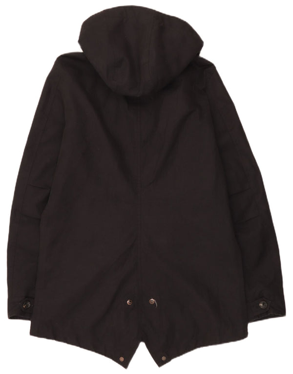 Jaqueta Parka masculina com capuz Scotch & Soda Reino Unido 40 grande poliéster preto