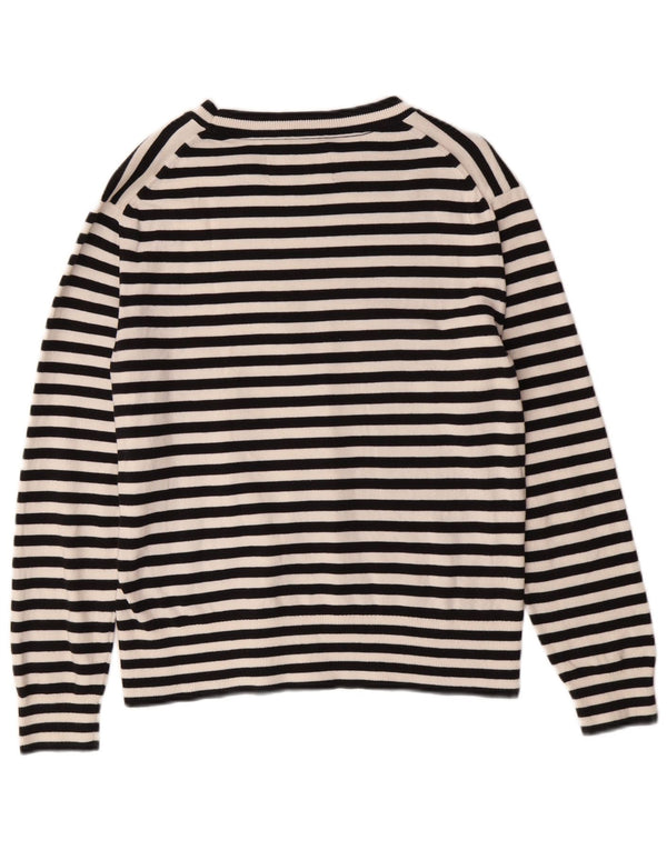 Suéter feminino Calvin Klein com gola canoa UK 10 pequeno preto clássico