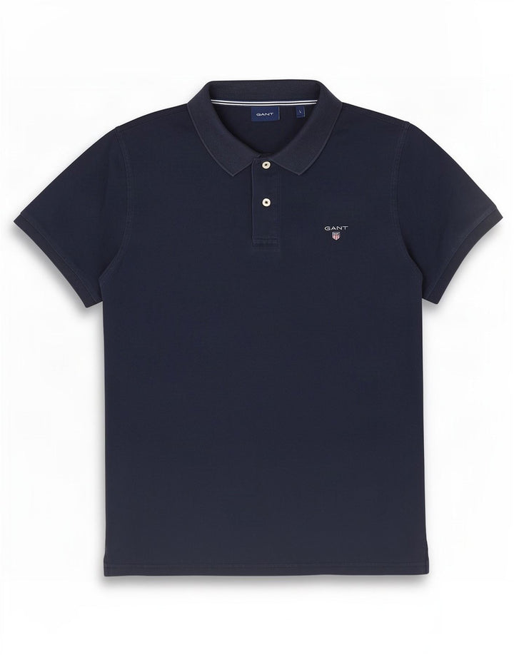 Camisa polo masculina Gant grande algodão azul marinho