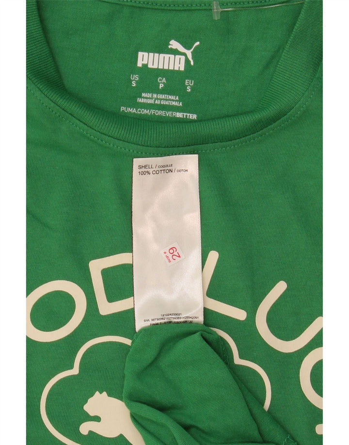 Puma Camiseta Masculina Graphic Top Pequeno Algodão Verde