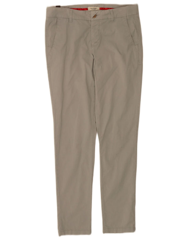 PEUTEREY Calça Chino Feminina Slim EU 40 Médio W30 L30 Algodão Cinza