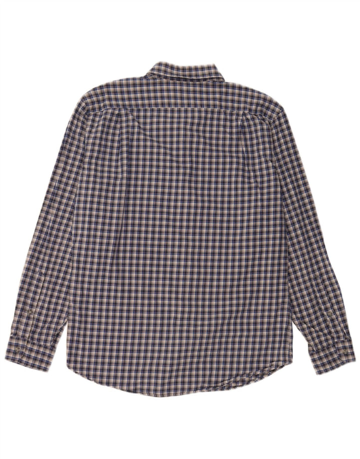 EDDIE BAUER Camisa masculina de flanela clássica de ajuste cinza médio algodão xadrez