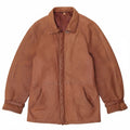 Jaqueta de couro feminina vintage IT 52 2XL marrom