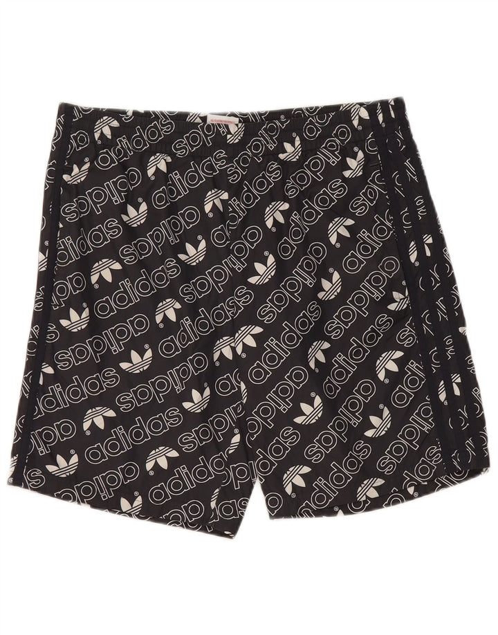 Shorts esportivos gráficos Adidas meninos 15-16 anos preto poliéster