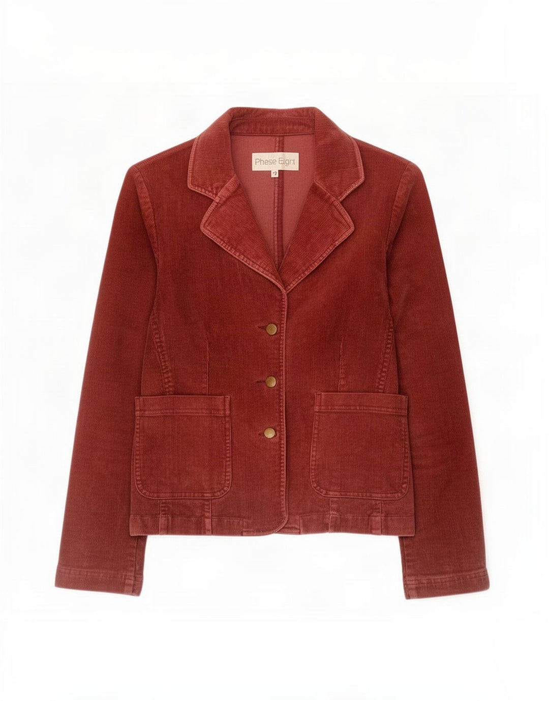 Jaqueta blazer feminina de veludo cotelê com 3 botões Phase Eight Reino Unido 12 Médio Borgonha