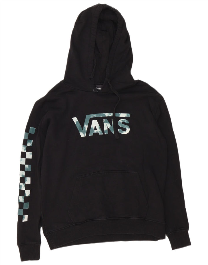 Vans masculino gráfico moletom com capuz médio algodão preto