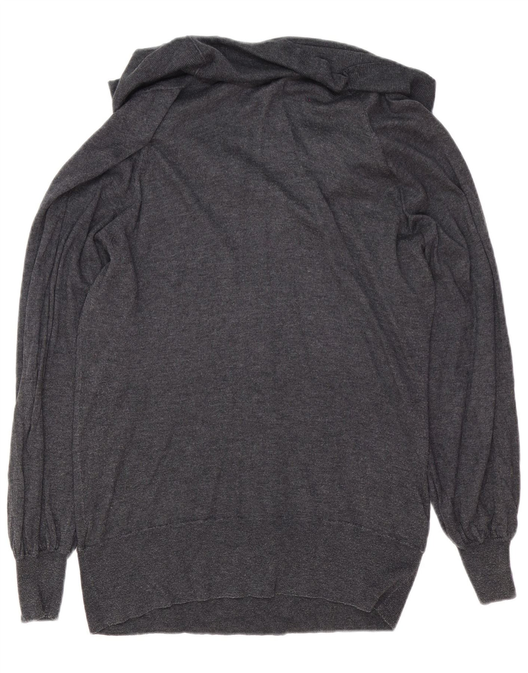 Suéter feminino Marks & Spencer com gola redonda Reino Unido 14 grande cinza poliamida