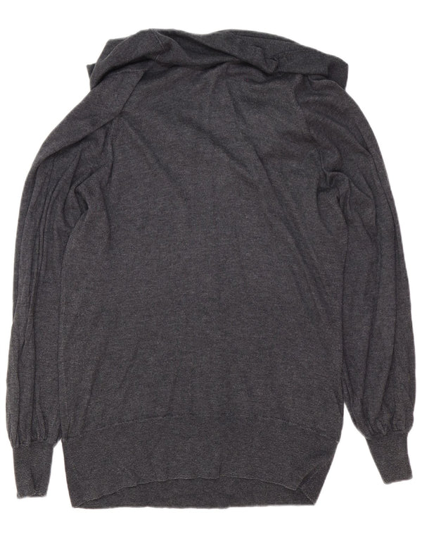 Suéter feminino Marks & Spencer com gola redonda Reino Unido 14 grande cinza poliamida
