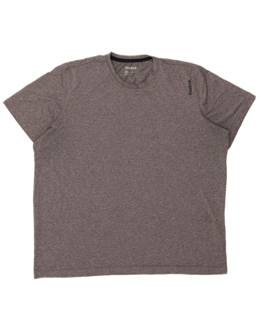 Camiseta masculina Reebok Top 2XL poliéster manchado cinza